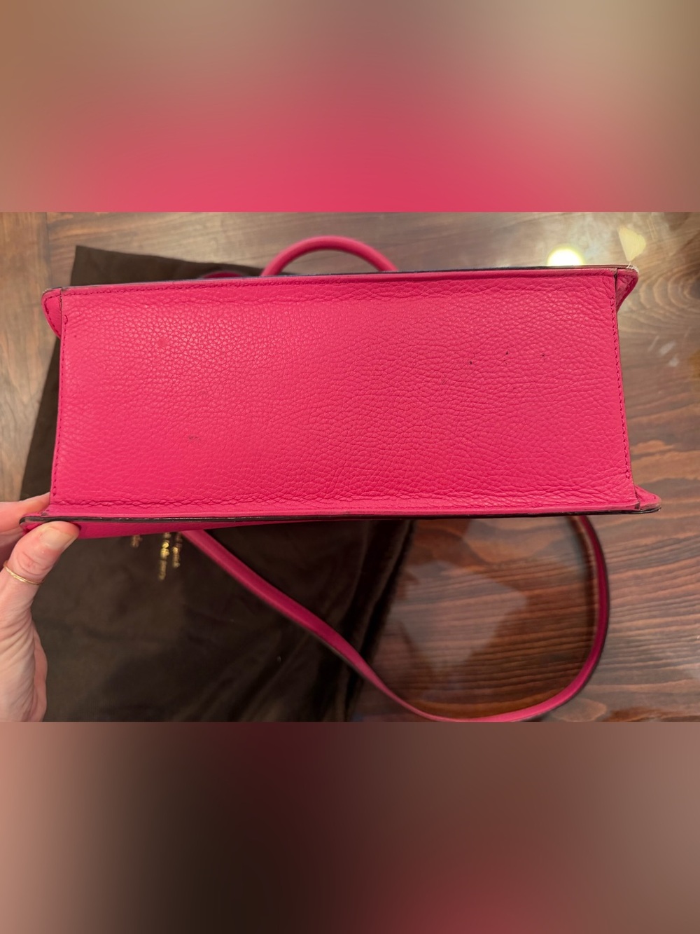 Kate Spade Mulberry Street Lise Ruby Pink Pebbled Leather Satchel Bag w Dust Bag - Picture 8 of 13